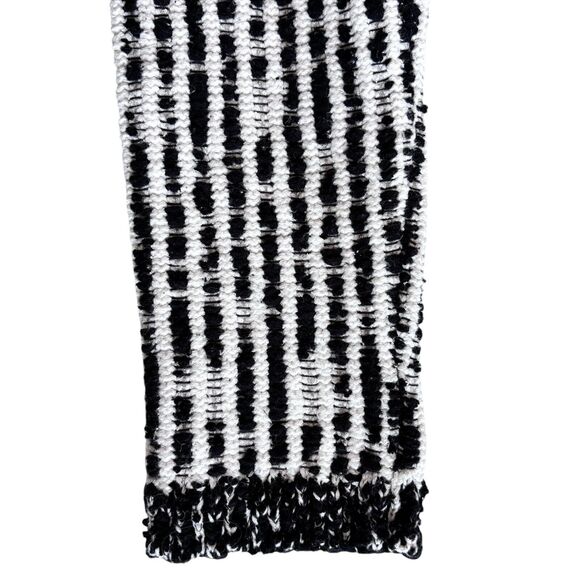 ZARA Structured Double breasted Knit Black, White Cardigan Jacket Oversized Sz S - Picture 8 of 16